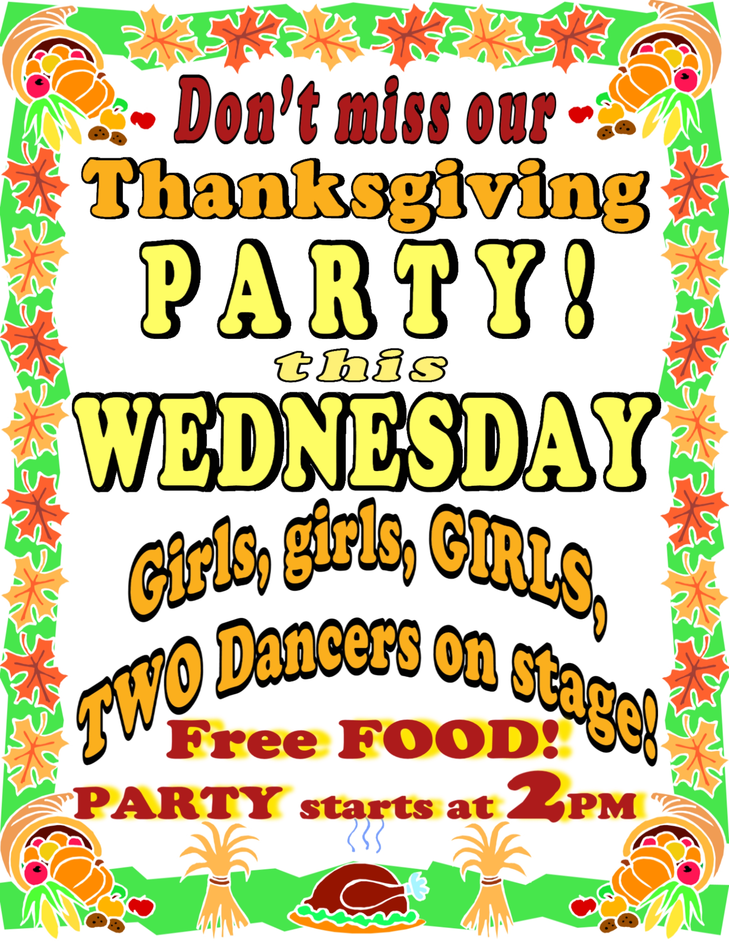 This WEDNESDAY, Nov. 21st - PARTY!